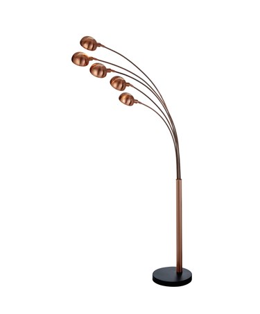 Searchlight Giraffe Modern 5 Light Multi Floor Lamp - Copper With Marble Base