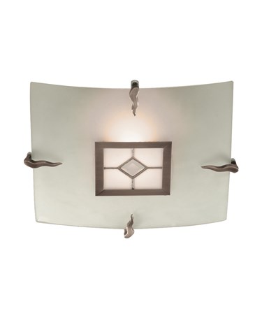 Searchlight Tiffany Flush Square Ceiling Fitting - Glass - Tiffany Glass Centre