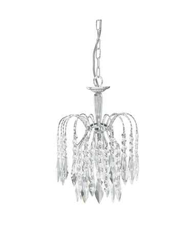 Searchlight Waterfall Pendant - Cascading Crystal Buttons & Drops
