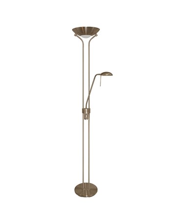 Searchlight Mother & Child Floor Lamp - Antique Brass - Double Dimmer