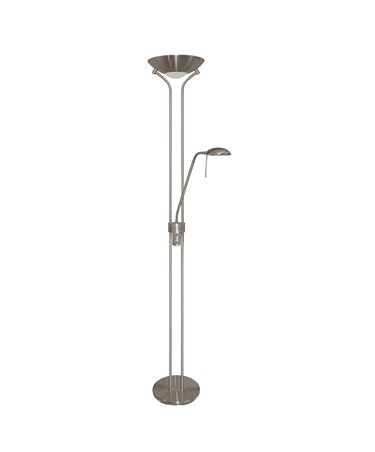 Searchlight Mother & Child Floor Lamp - Satin Silver - Double Dimmer