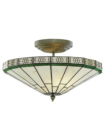 Searchlight Tiffany Style New York Semi-Flush Ceiling Light
