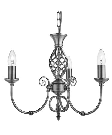 Searchlight Zanzibar Ceiling 3 Light - Satin Silver