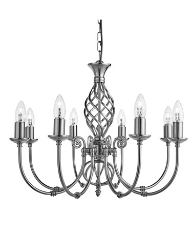 Searchlight Zanzibar Ceiling 8 Light - Satin Silver
