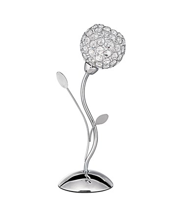 Searchlight Bellis Ii Table Lamp - Chrome - Clear Deco Glass Shade