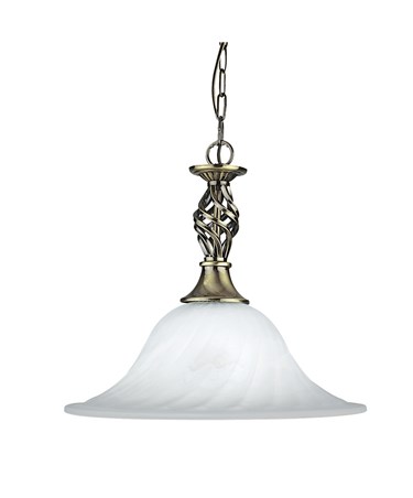 Searchlight Cameroon Single Pendant - Antique Brass - Marble Glass