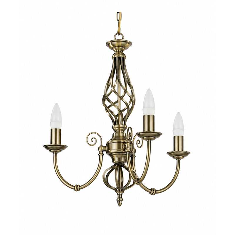 Kingswood Barley Twist Traditional Semi Flush Pendant - 3 Light Kingswood Barley Twist Traditional Semi Flush Pendant - 3 Light