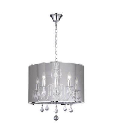 Searchlight Venetian Ceiling 5 Light- Chrome - Silver Shade Chain Links & Glass