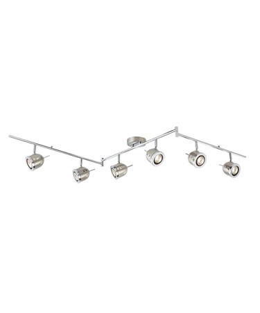 Searchlight Palmer Ceiling Adjustable Bar 6 Spotlight - Satin Silver & Chrome