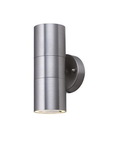 Searchlight Outdoor & Porch Wall Light - Stainless Steel 2 Light Tube