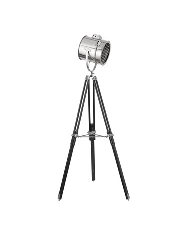 Searchlight Adjustable Stage Light Large Head Floor Lamp - Chrome - Black Tripod