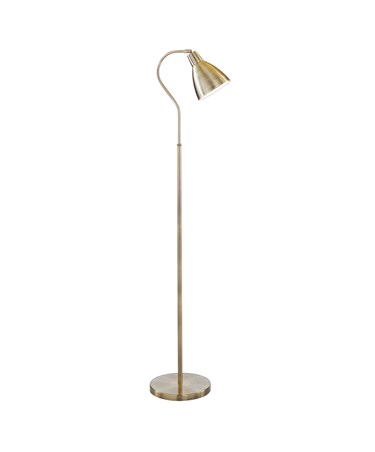 Searchlight Adjustable Floor Lamp - Large Metal Head - Antique Brass