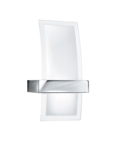 Searchlight Curved Glass Modern Wall Light - Chrome - Clear & Frosted Glass