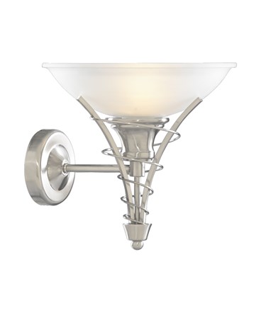 Searchlight Linea Satin Silver Wall Light Complete With Acid Shade
