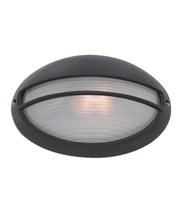 Searchlight Outdoor & Porch Black Oval Bulkhead Light - 60W