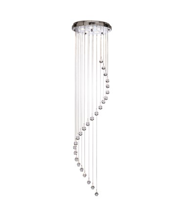 Searchlight Hallway 5 Light Fitting - Chrome With Crystal Balls - 180Cm