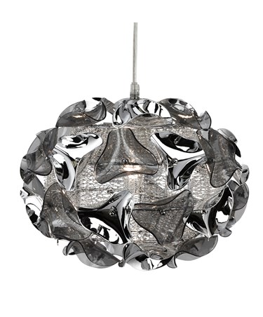Searchlight Triangle Pendant Light - Chrome And Smokey Acrylic Pendant - Small