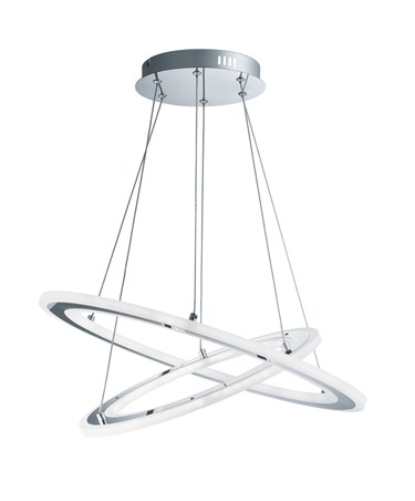 Searchlight Solexa Led 2 Hoops Ceiling Pendant - Chrome & Frosted Acrylic