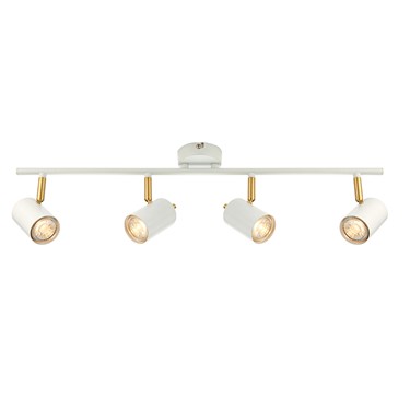 Endon Gull 4 Light Bar LED Spotlight -Adjustable - White & Gold Endon Gull 4 Light Bar LED Spotlight -Adjustable - White & Gold