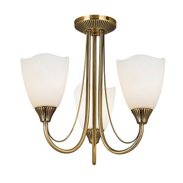 Endon Haughton Semi Flush Traditional Ceiling Light - Antique Brass- 3 Light Endon Haughton Semi Flush Traditional Ceiling Light - Antique Brass- 3 Light
