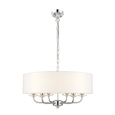 Endon Nixon Pendant Light Fitting - Nickel Plate - 6 Light
