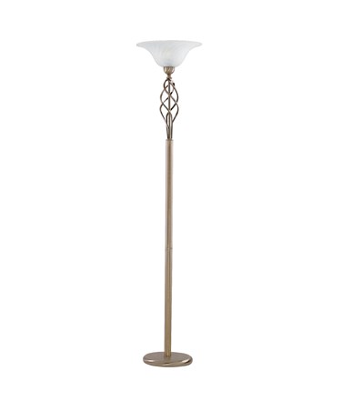 Searchlight Uplighter Floor Lamp - Antique Brass Complete With Marble Glass