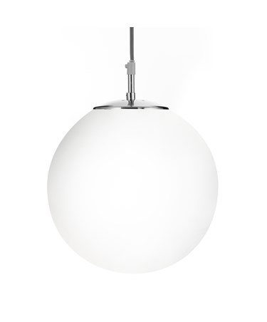 Searchlight Atom 12  Shiny Opal Ball/Satin Silver Suspension - Large