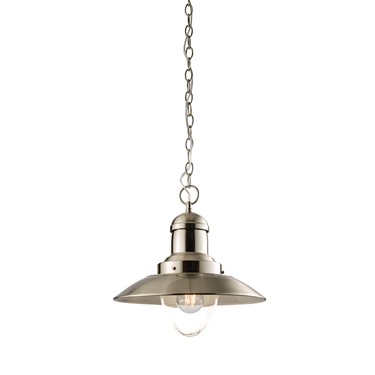 Endon Mendip Fisherman Style Pendant Light Fitting - Satin Nickel Endon Mendip Fisherman Style Pendant Light Fitting - Satin Nickel