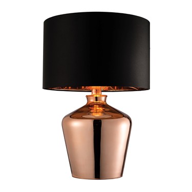 Endon Waldorf Table Lamp - High Shine Copper - Black Shade Endon Waldorf Table Lamp - High Shine Copper - Black Shade