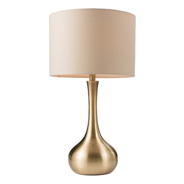 Endon Piccadilly Touch Control Table Lamp - Soft Brass - Taupe Fabric Shade Endon Piccadilly Touch Control Table Lamp - Soft Brass - Taupe Fabric Shade