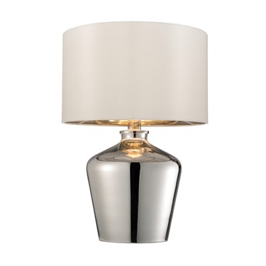 Endon Waldorf Table Lamp - High Shine Chrome - Ivory Shade Endon Waldorf Table Lamp - High Shine Chrome - Ivory Shade