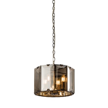 Endon Clooney Pendant Ceiling Light - Slate Grey & Glass - 4 Light