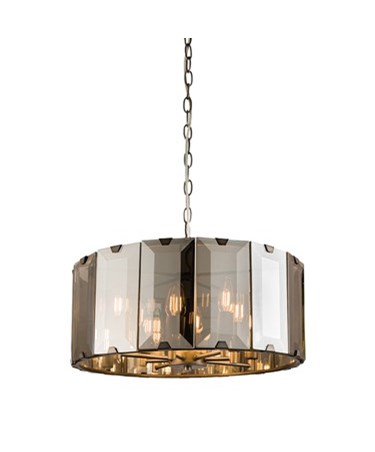 Endon Clooney Pendant Ceiling Light - Slate Grey & Glass - 8 Light Endon Clooney Pendant Ceiling Light - Slate Grey & Glass - 8 Light