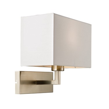 Endon Piccolo Wall Light - Satin Nickel - White Shade