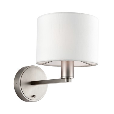 Endon Daley Wall Light - Matt Nickel - White Shade