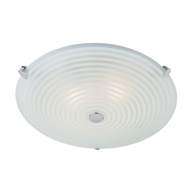 Endon Roundel LED Flush Ceiling Light - Frosted & Clear Glass