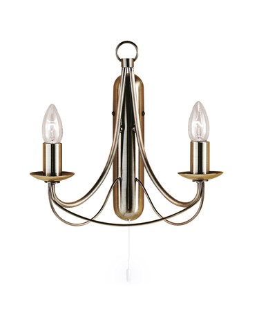 Searchlight Maypole Double Wall Light - Antique Brass