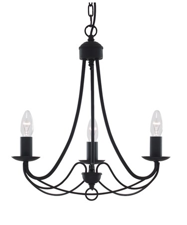 Searchlight Maypole 3 Light Ceiling Fitting - Matt Black - Multi Arm