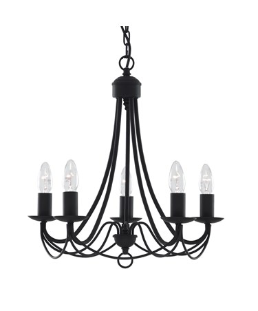 Searchlight Maypole  5  Light Ceiling Fitting - Matt Black