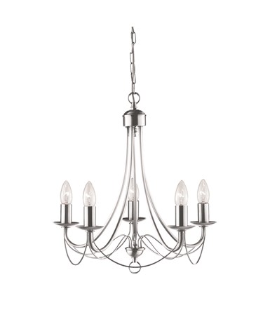 Searchlight Maypole  5  Light Ceiling Fitting - Satin Silver