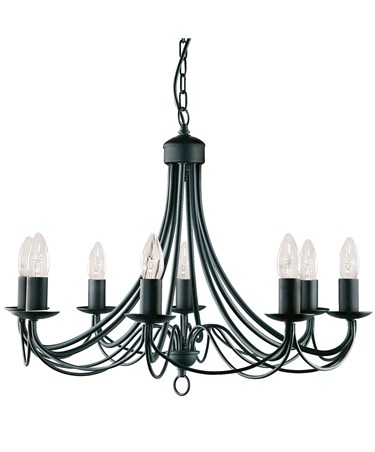 Searchlight Maypole  8  Light Ceiling Fitting - Matt Black