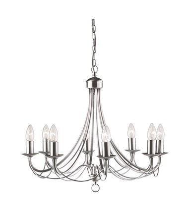 Searchlight Maypole  8  Light Ceiling Fitting - Satin Silver