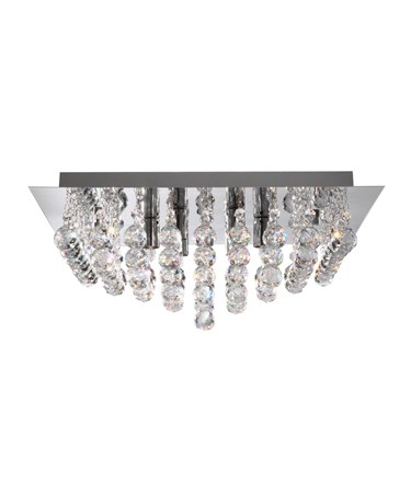Searchlight Hanna 4 Light Square Fitting - Chrome - Round Crystals