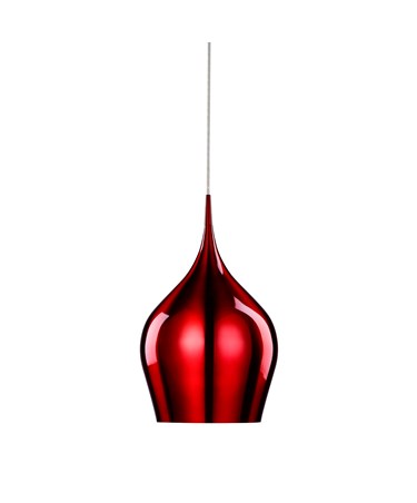 Searchlight Vibrant Bell Shaped Pendant Light - Red - Large