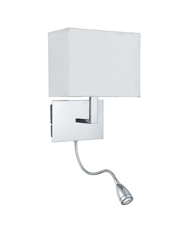 Searchlight Led Flexi Arm Wall Light  - Chrome - White Shade