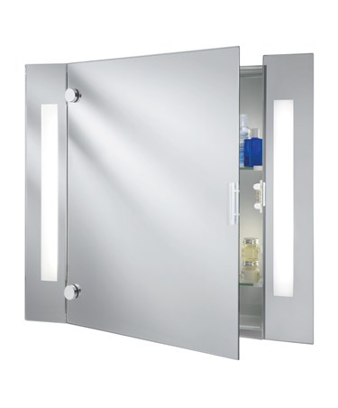 Searchlight Bathroom Mirror Cabinet - Shaver Socket - Pull Cord - Ip44