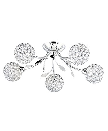 Searchlight Bellis Ii 5 Semi-Flush Ceiling 5 Light - Chrome