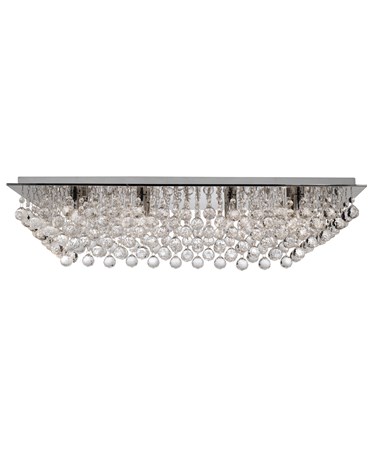 Searchlight Hanna 8  Light Rectangle Flush Fitting - Chrome - Crystal Balls