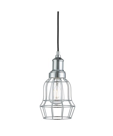 Searchlight Bell Cage Pendant 1 Light - Chrome - Modern - Industrial