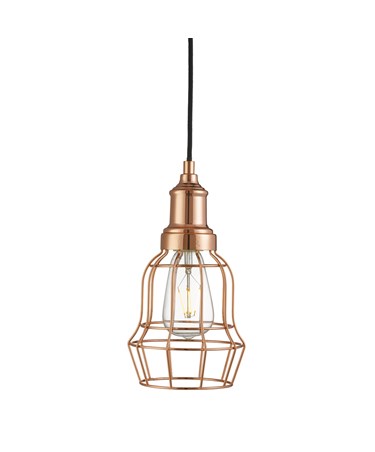 Searchlight Bell Cage Pendant 1 Light - Copper - Modern - Industrial